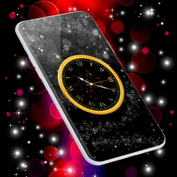 Black Clock Live Wallpaper 아이콘